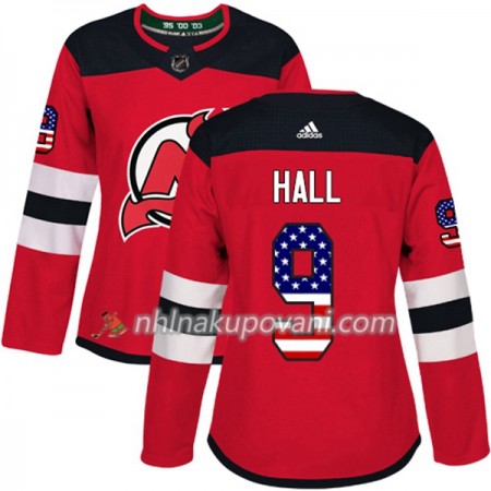 New Jersey Devils Dresy Taylor Hall 9 2017-2018 USA Flag Fashion Černá Adidas Authentic - Dámské
